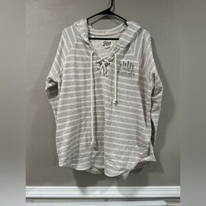 Blue 84 Minnesota Gray and White Striped Hoodie